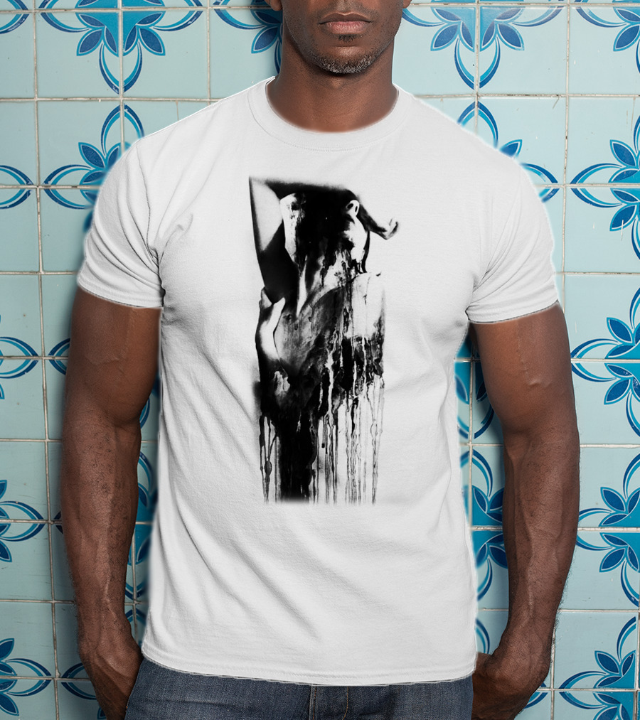 Inked Abstract Monochrome Figure T-Shirt