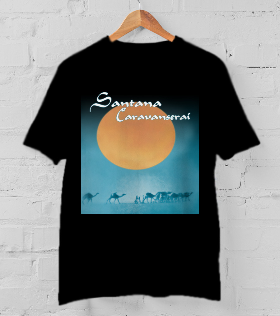 Santana Caravanserai Desert Caravan Under Orange Moon T-Shirt