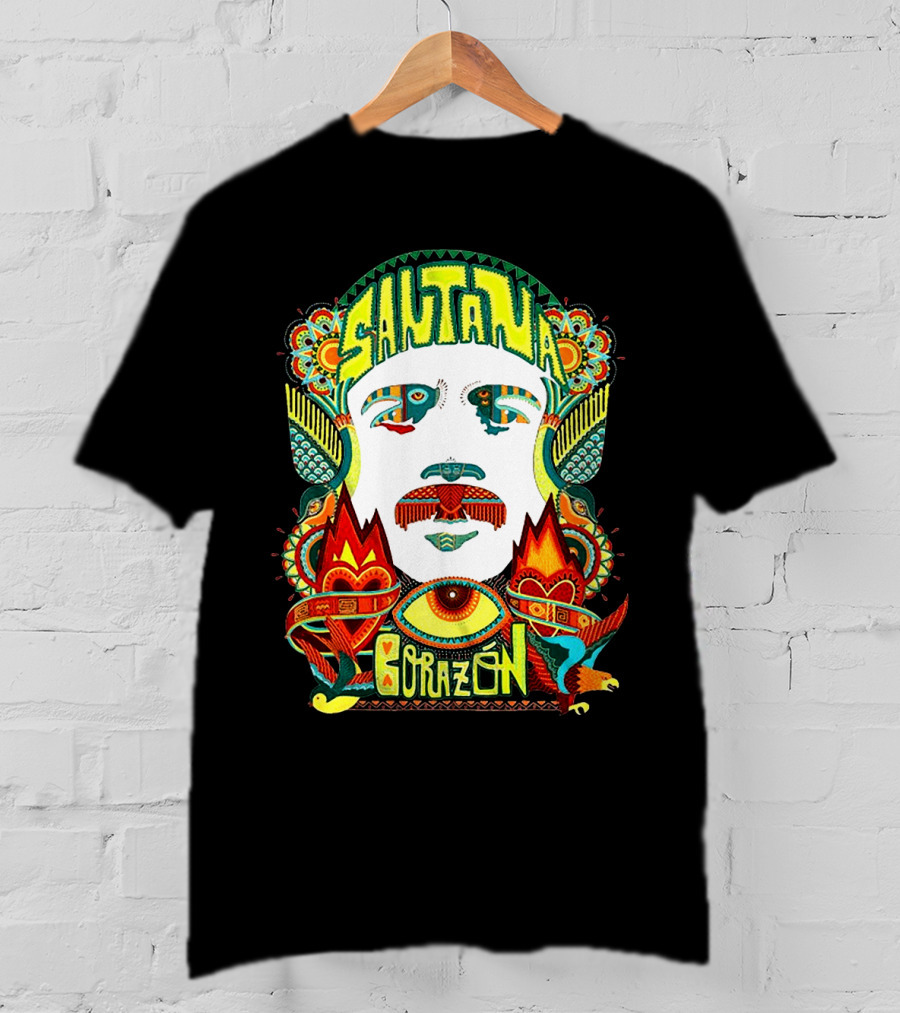 Santana Corazón Psychedelic Art Face T-Shirt