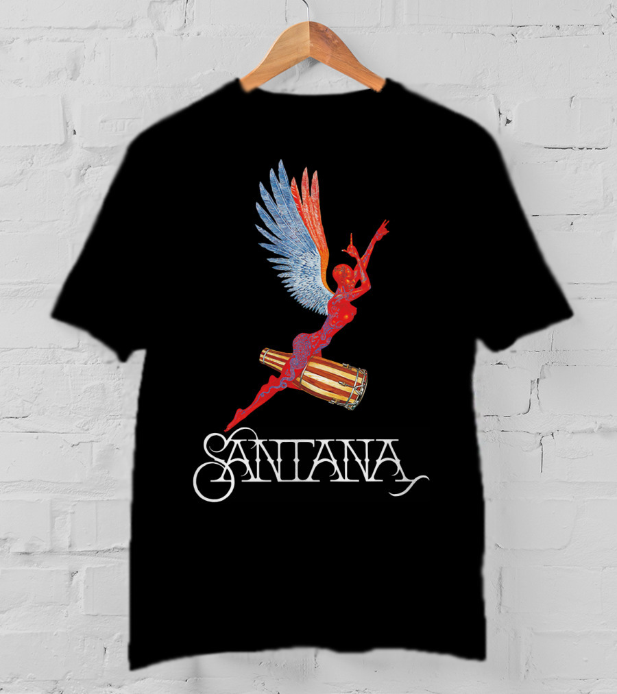 Santana Angel With Winged Figure On Drum T-Shirt