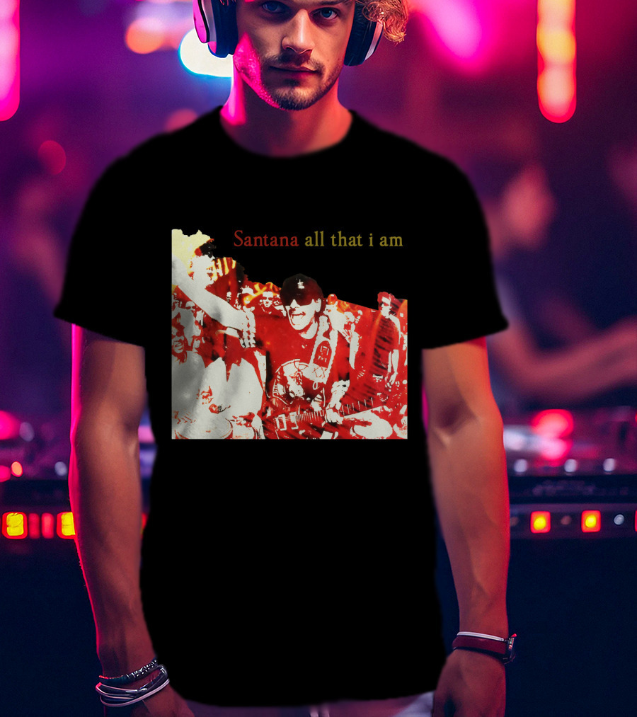 Santana All That I Am Red And White Guitarist T-Shirt