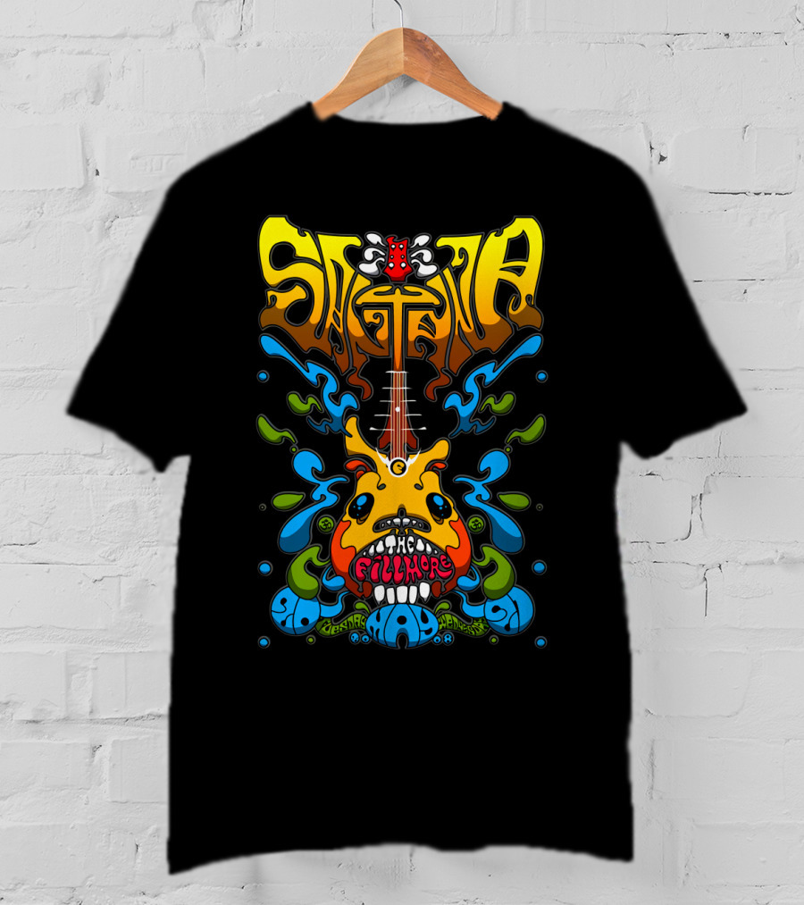 Santana The Fillmore 1968 Psychedelic Guitar Art T-Shirt