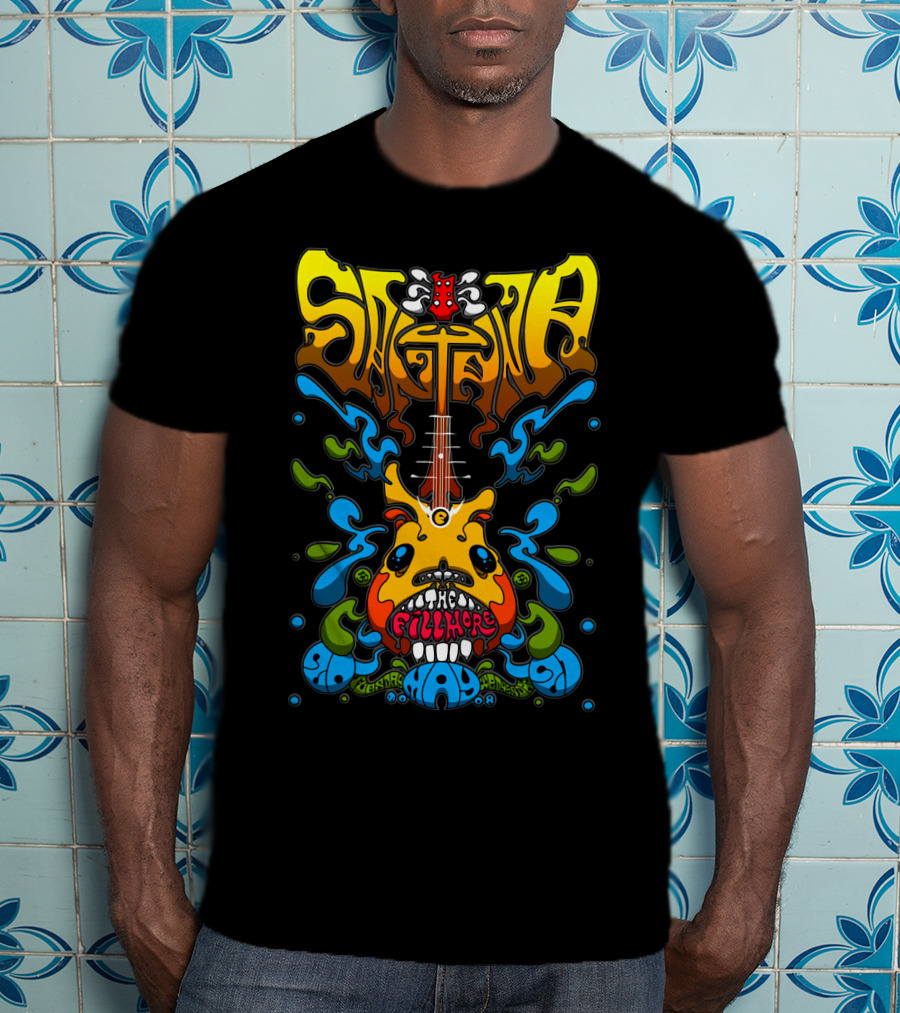 Santana The Fillmore 1968 Psychedelic Guitar Art T-Shirt
