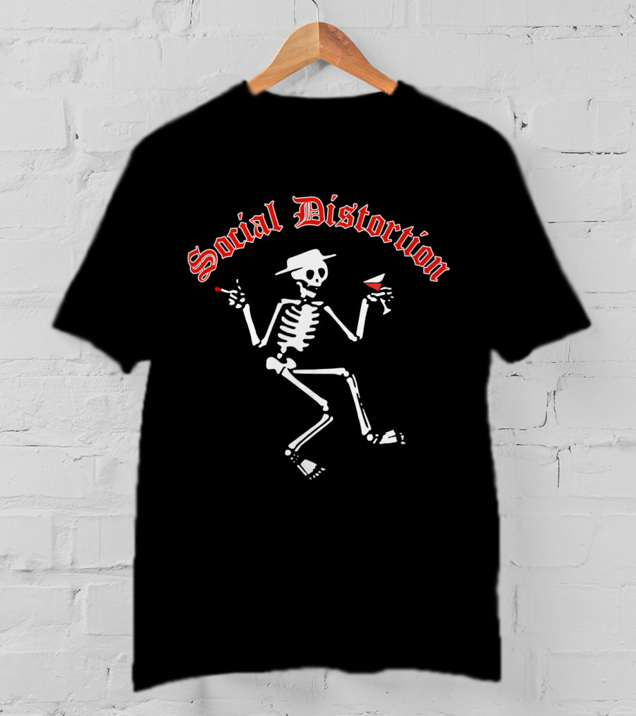 Social Distortion Skeleton With Hat And Glasses T-Shirt