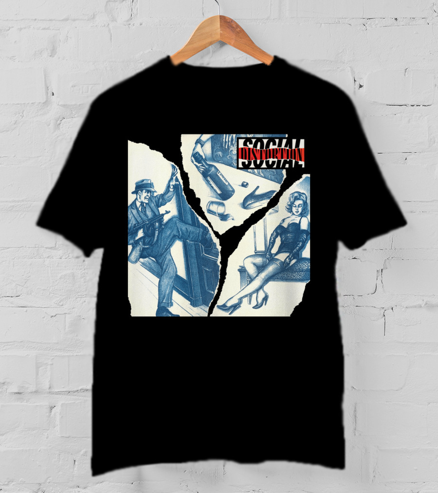 Social Distortion Gangster And Femme Fatale Vintage Scene T-Shirt
