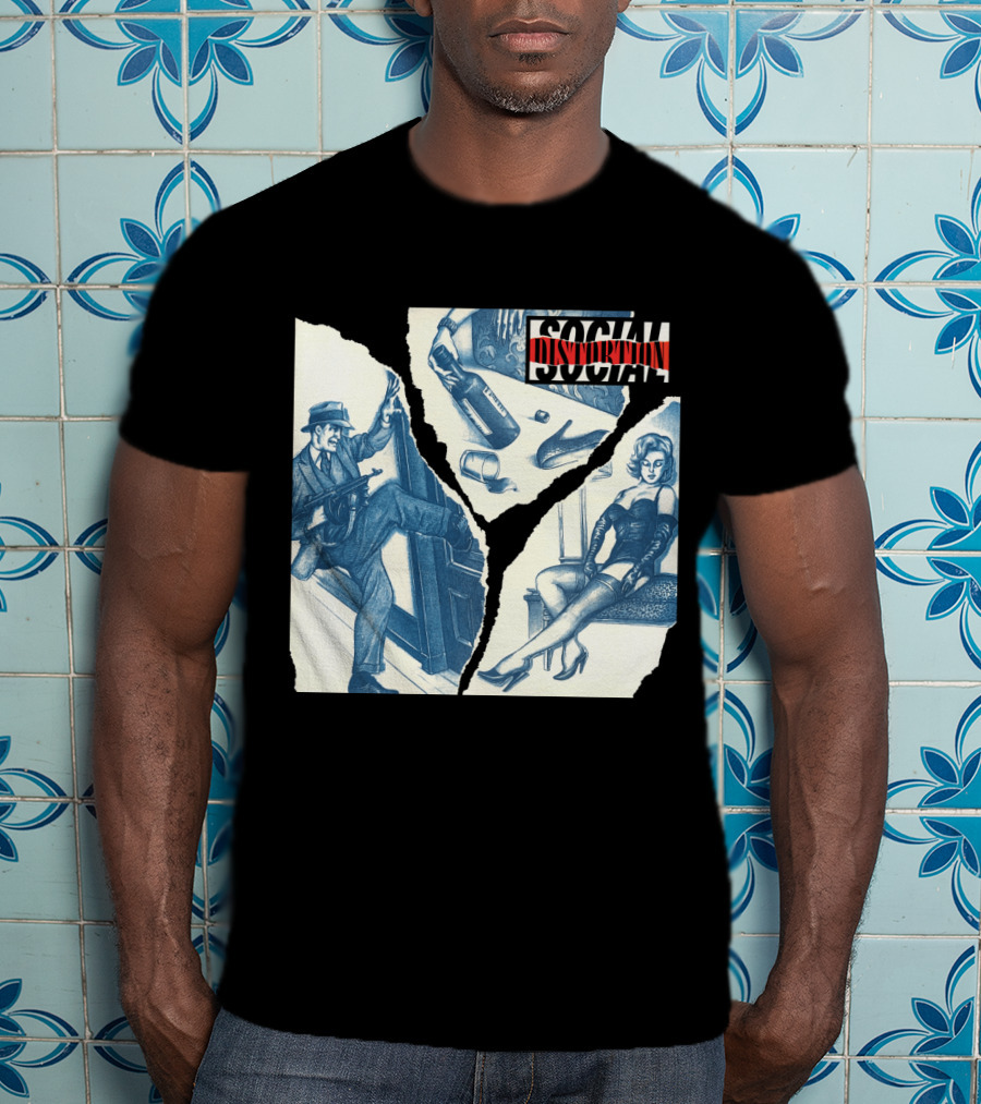 Social Distortion Gangster And Femme Fatale Vintage Scene T-Shirt