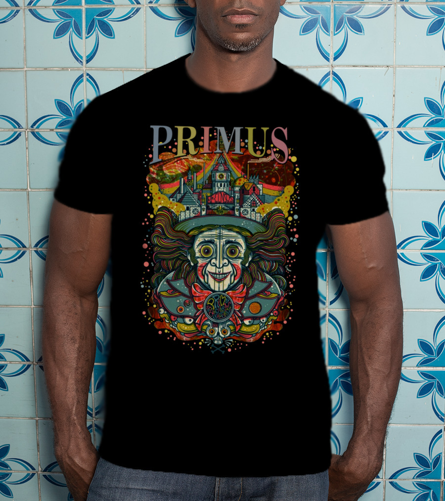 Primus Psychedelic Clown Castle Artwork T-Shirt