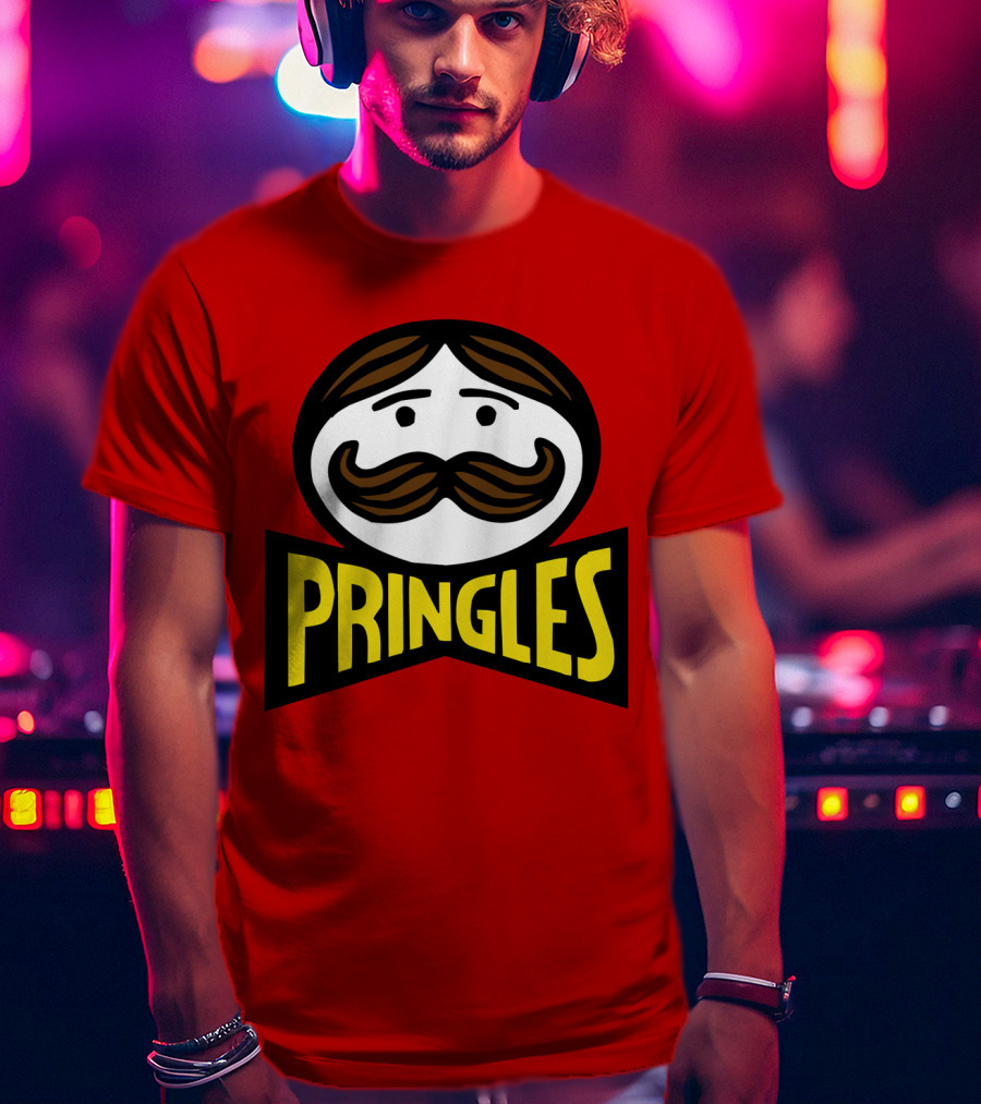 Prm 36 Pringles Logo Mustache And Bowtie T-Shirt