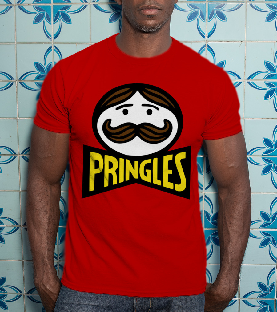Prm 36 Pringles Logo Mustache And Bowtie T-Shirt