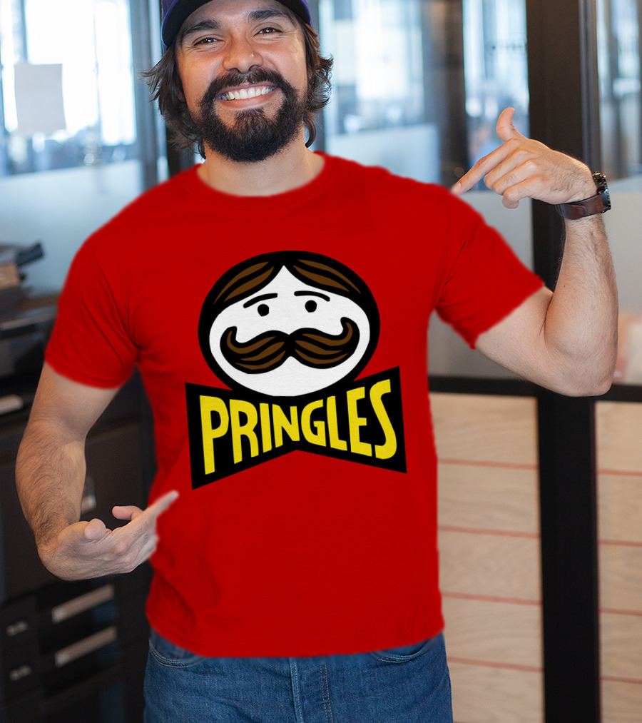 Prm 36 Pringles Logo Mustache And Bowtie T-Shirt