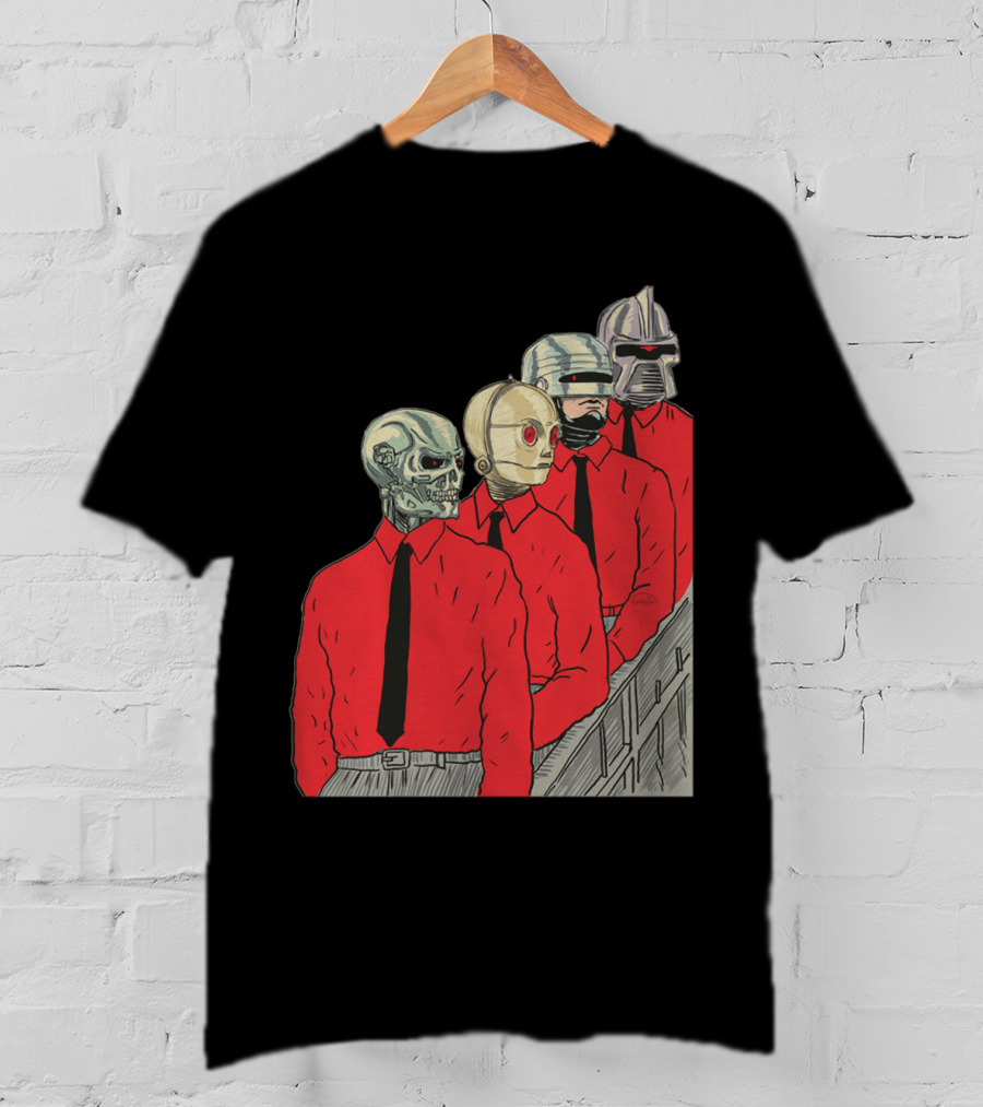 Robots In Red Shirts Black Ties T-Shirt