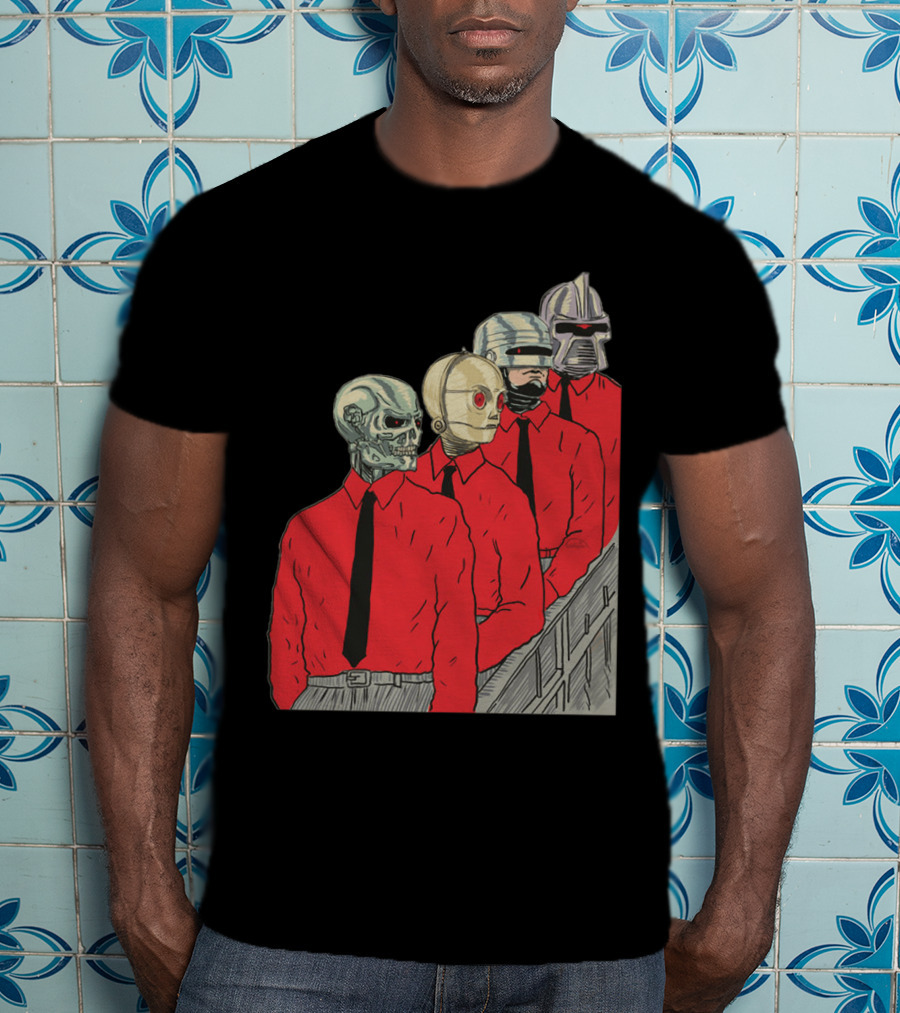 Robots In Red Shirts Black Ties T-Shirt