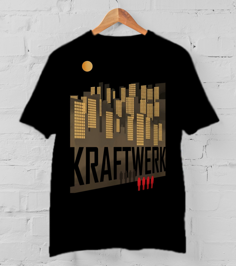 Kraftwerk Cityscape With Moon And Four Silhouettes T-Shirt