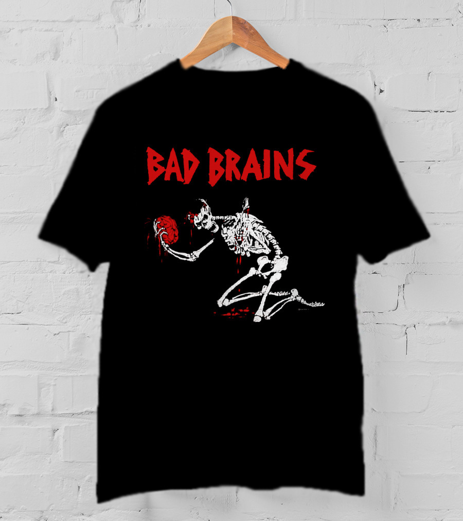 Bad Brains Skeleton Holding Brain T-Shirt