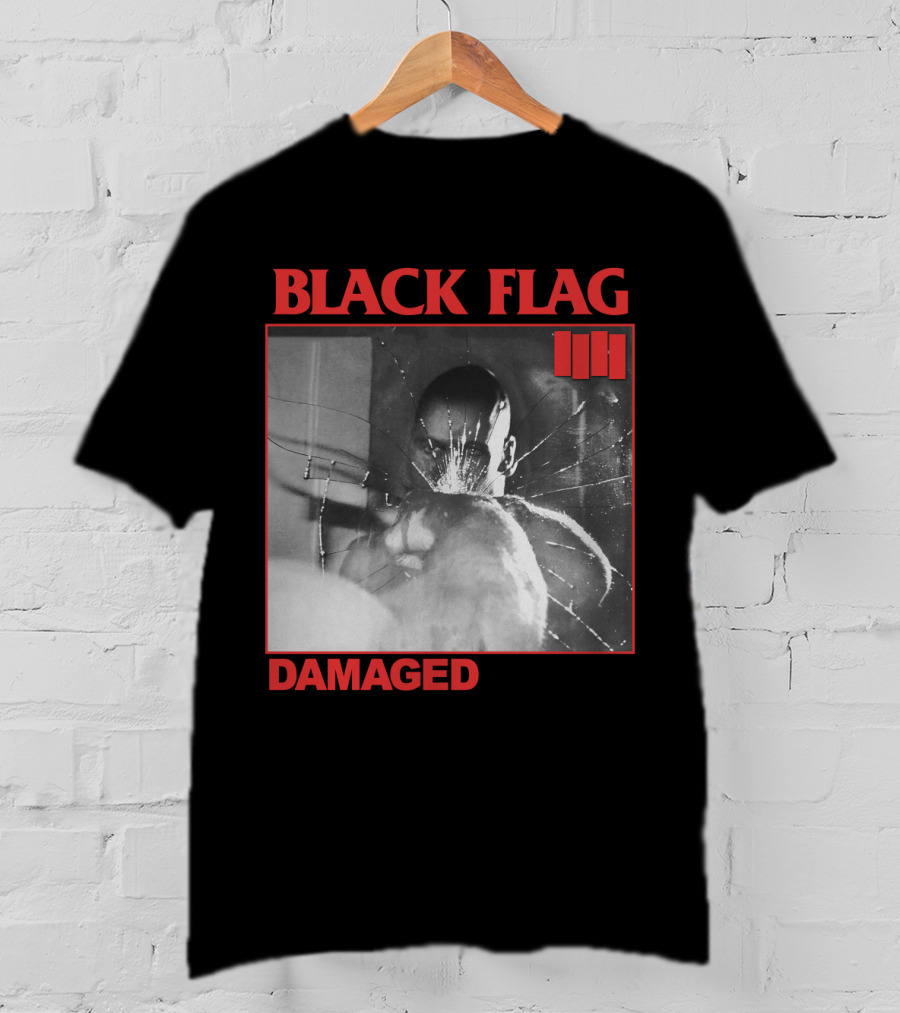 Black Flag Damaged Three Bars T-Shirt