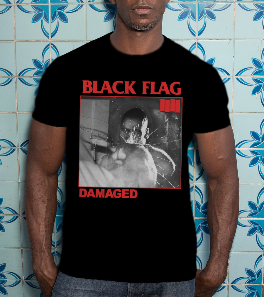 Black Flag Damaged Three Bars T-Shirt