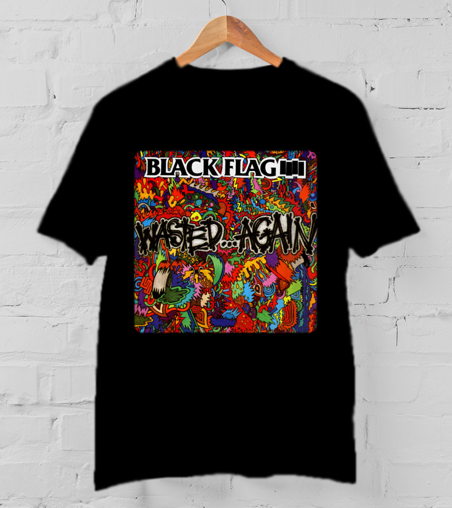 Black Flag Wasted Again Psychedelic Artwork T-Shirt