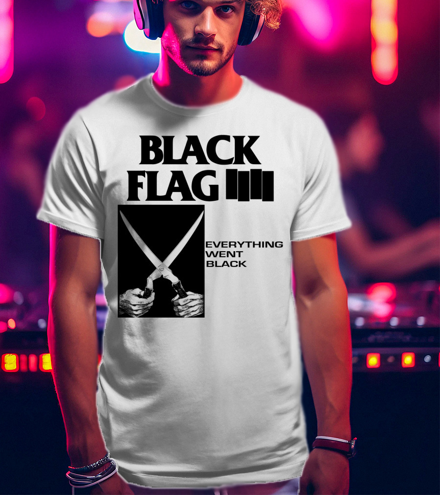 Black Flag Everything Went Black Scissors Artwork T-Shirt