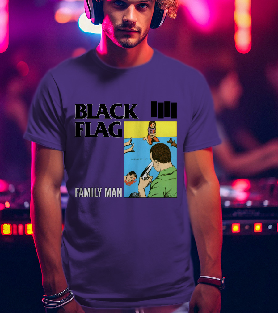 Black Flag Family Man - Nervous 23-1983 T-Shirt