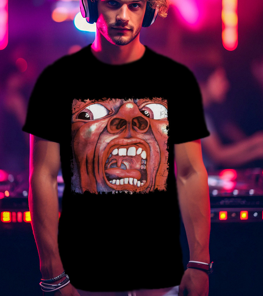 KC 03 In The Court Of The Crimson King Album Art Distorted Red Face T-Shirt