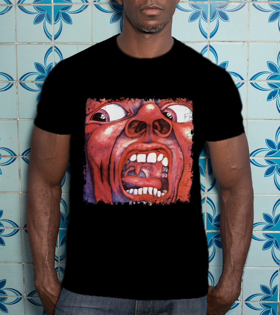 KC 03 In The Court Of The Crimson King Album Art Distorted Red Face T-Shirt