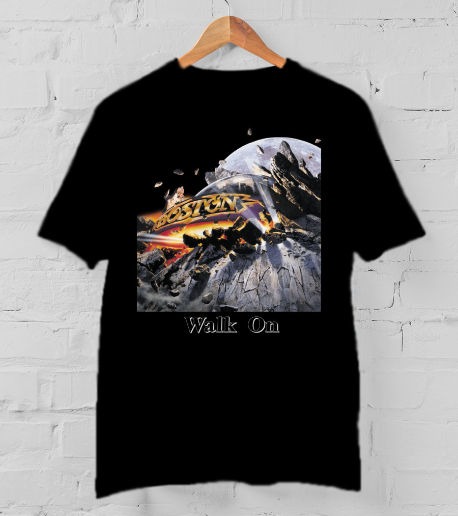 Boston Walk On Rock Explosion Moon Scene T-Shirt
