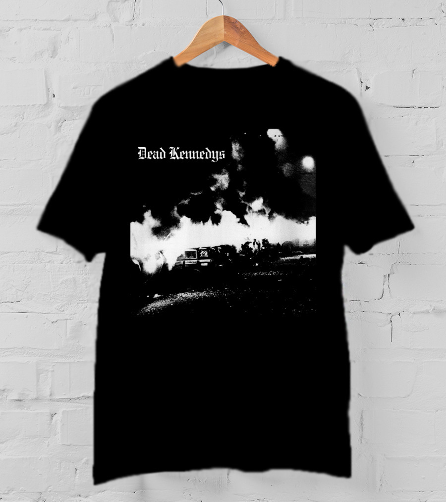 Dead Kennedys Riots And Flames Black And White Scene T-Shirt