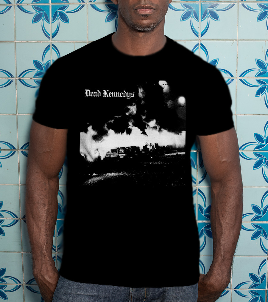 Dead Kennedys Riots And Flames Black And White Scene T-Shirt
