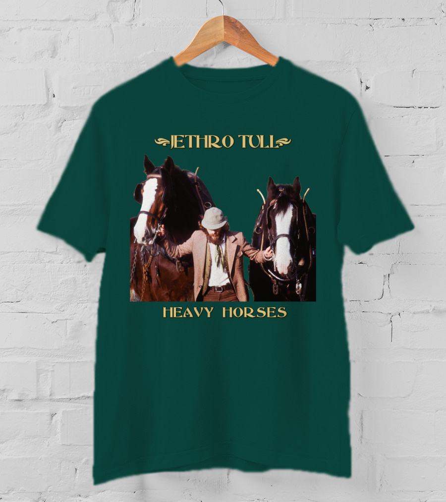 Jethro Tull Heavy Horses Album Cover With Horses And Figure T-Shirt