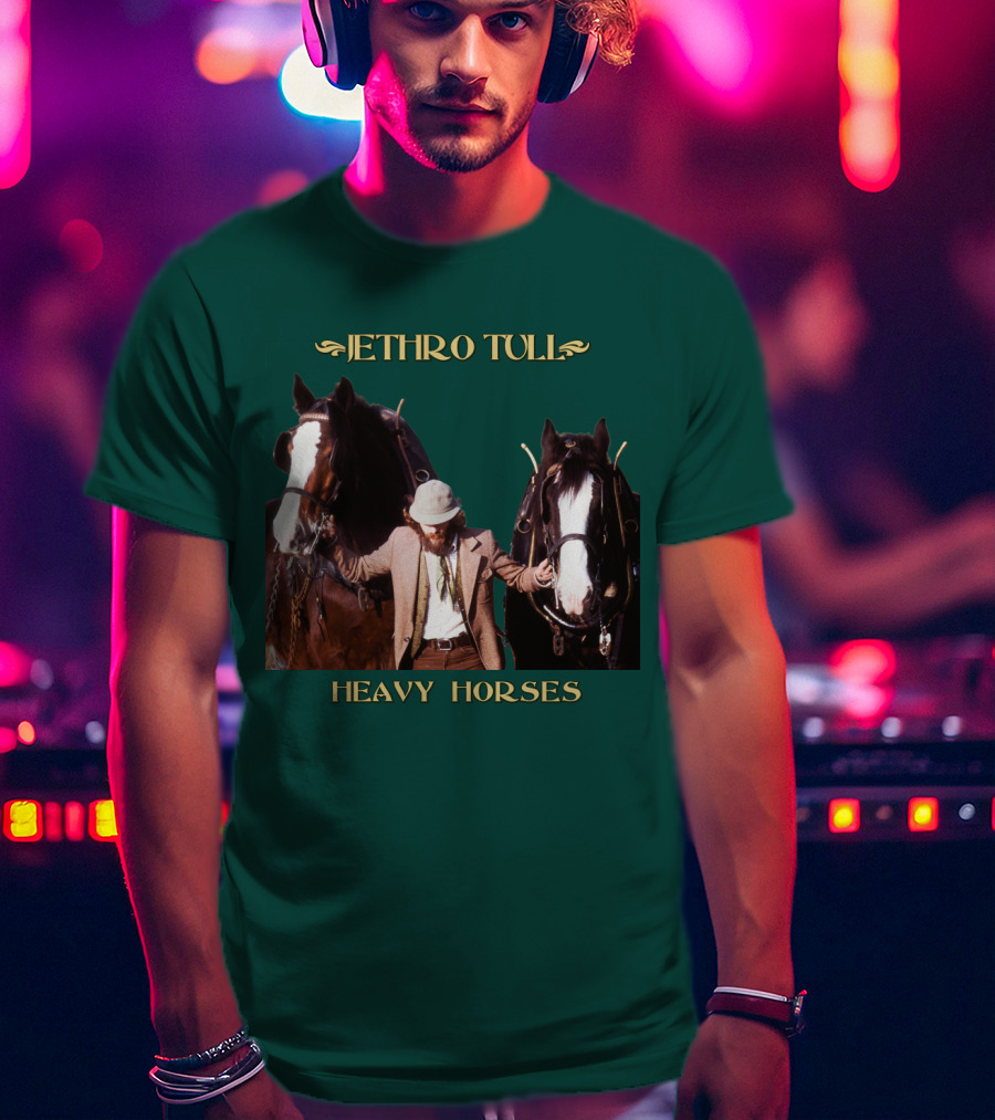 Jethro Tull Heavy Horses Album Cover With Horses And Figure T-Shirt