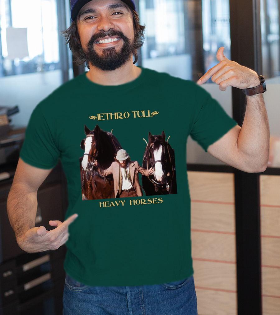 Jethro Tull Heavy Horses Album Cover With Horses And Figure T-Shirt