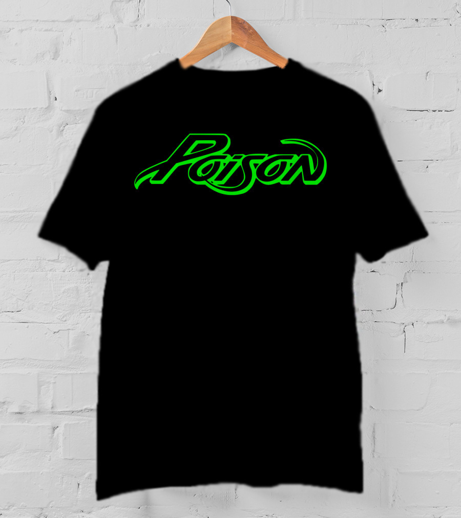 Poison Band Logo Neon Green T-Shirt