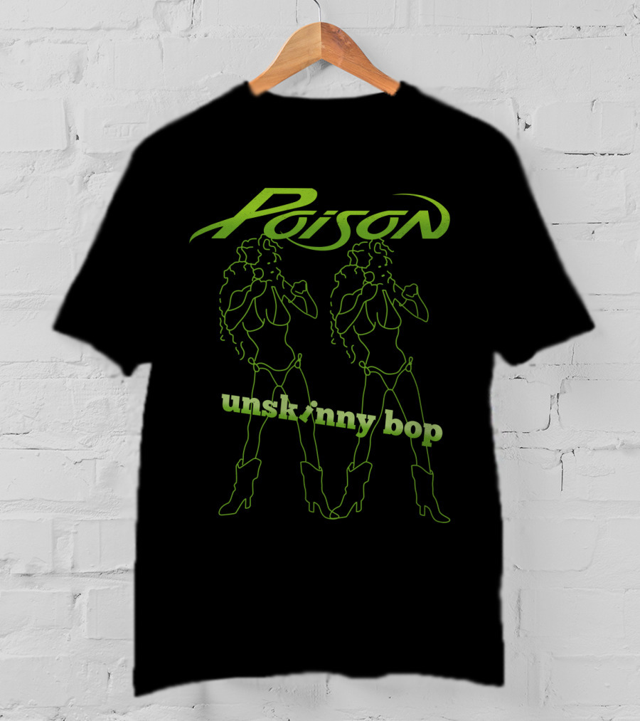 Poison Unskinny Bop 90S Rock Silhouette Twins T-Shirt