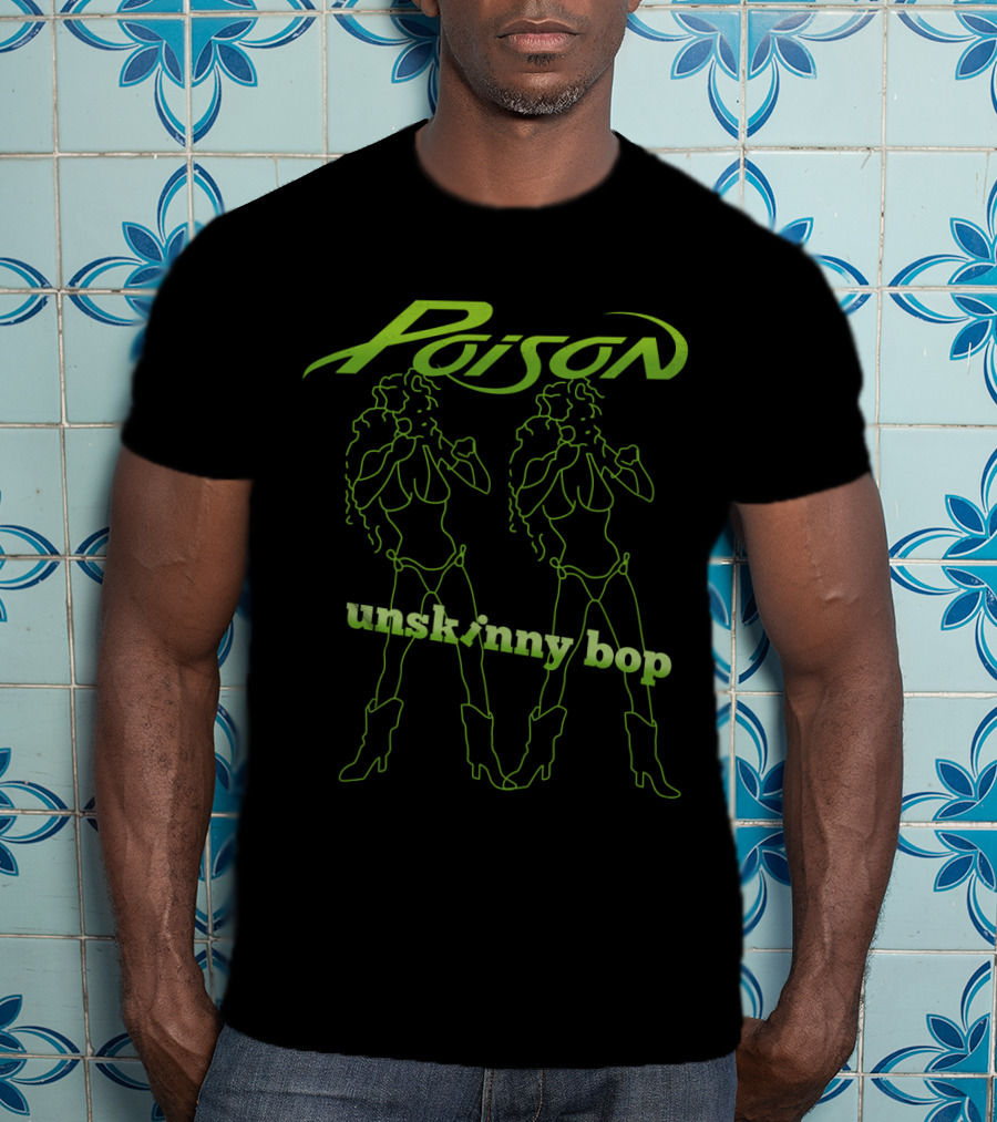Poison Unskinny Bop 90S Rock Silhouette Twins T-Shirt