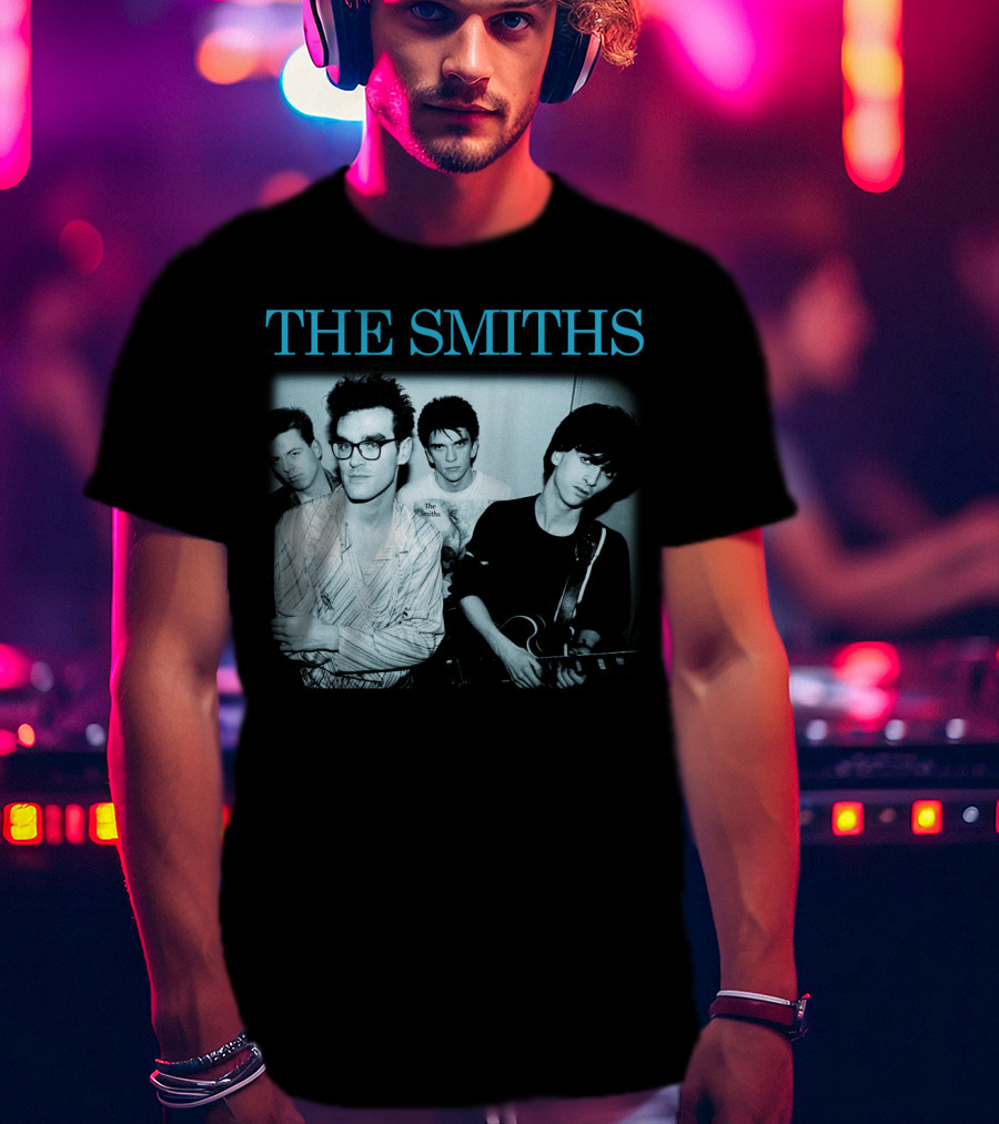 The Smiths Band Photo Black And Blue T-Shirt