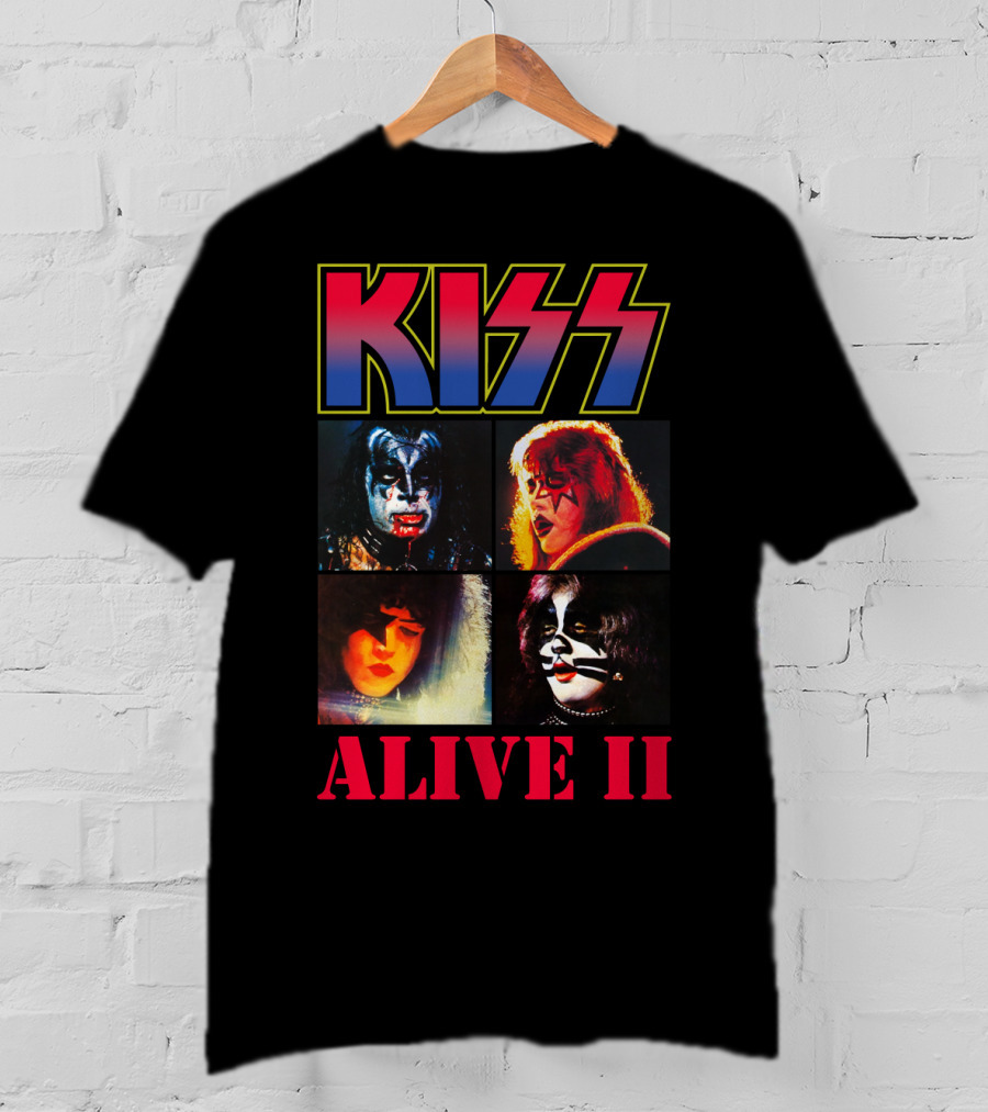 Kiss Alive Ii Classic Band Members Photo Collage T-Shirt