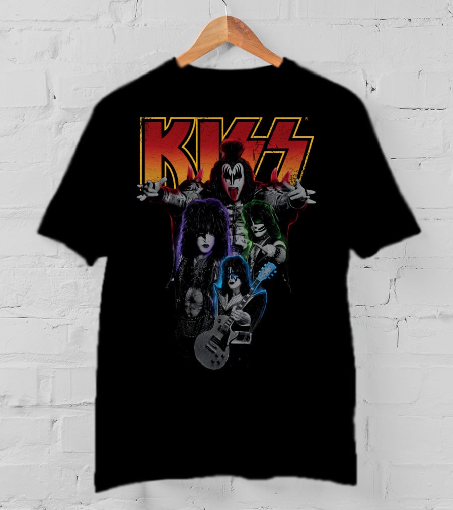 Kiss Band Members Concert Graphic Art T-Shirt