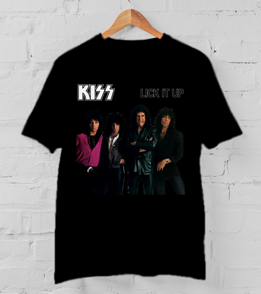 Kiss Lick It Up Album Cover Vintage 80S Rock Band T-Shirt