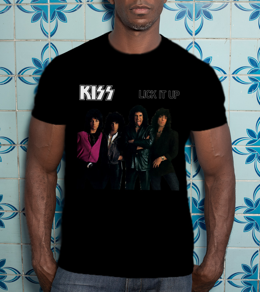 Kiss Lick It Up Album Cover Vintage 80S Rock Band T-Shirt