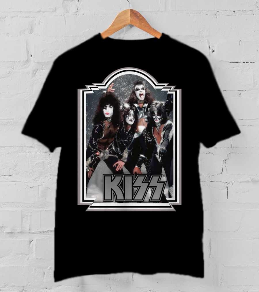 Kiss Band Iconic Makeup And Costumes 1970S Retro Style T-Shirt