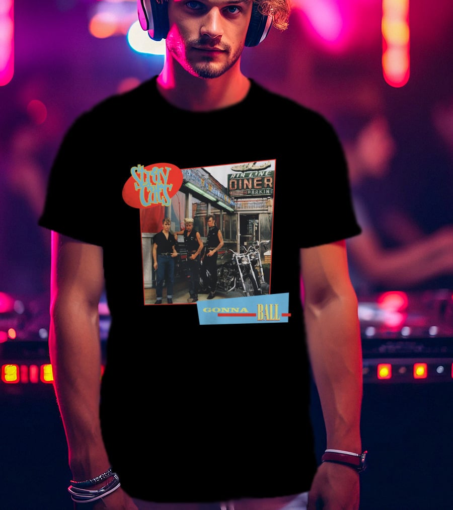 Stray Cats Gonna Ball Fine Line Diner Parking T-Shirt