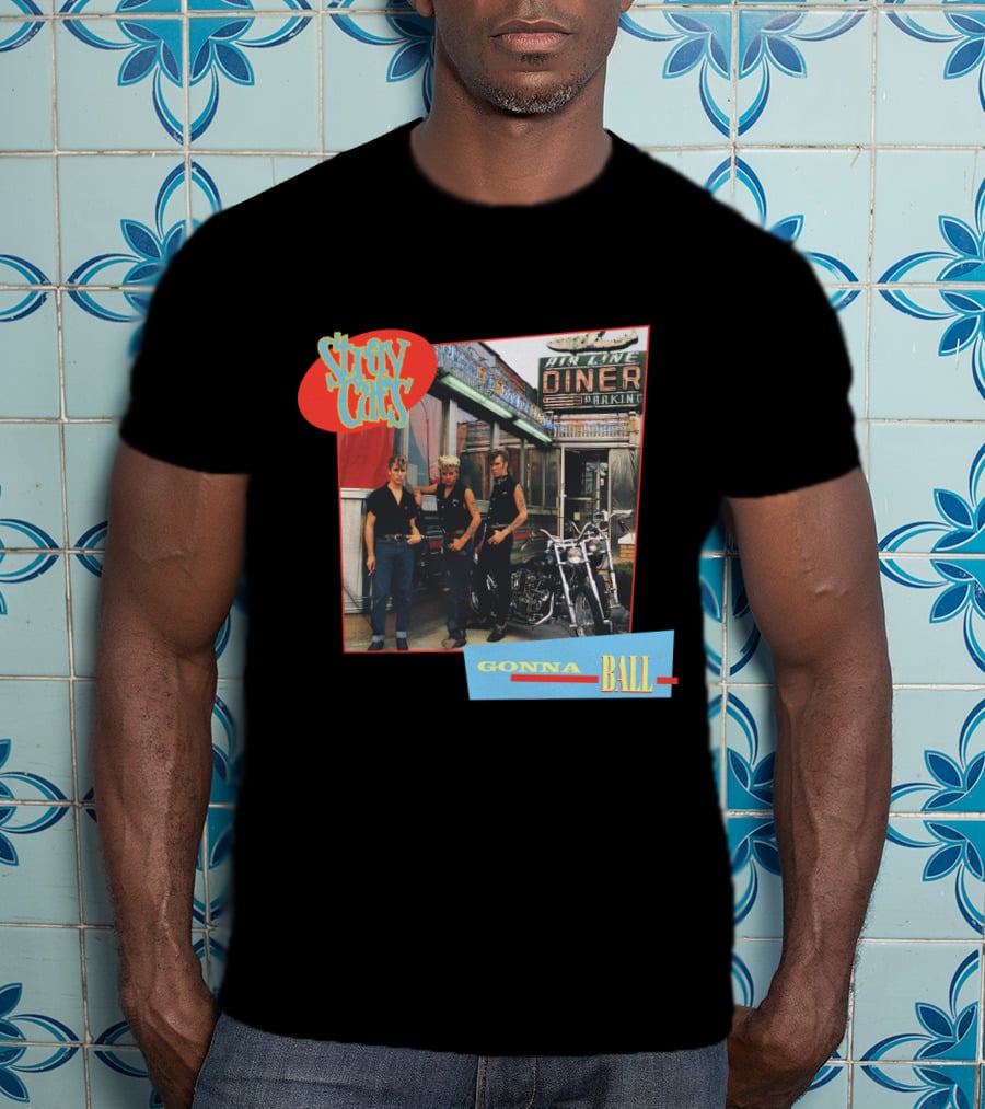 Stray Cats Gonna Ball Fine Line Diner Parking T-Shirt