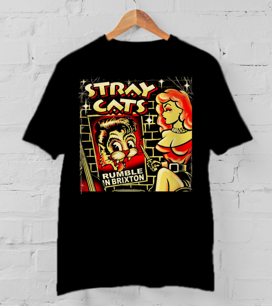 Stray Cats Rumble In Brixton Retro Style T-Shirt