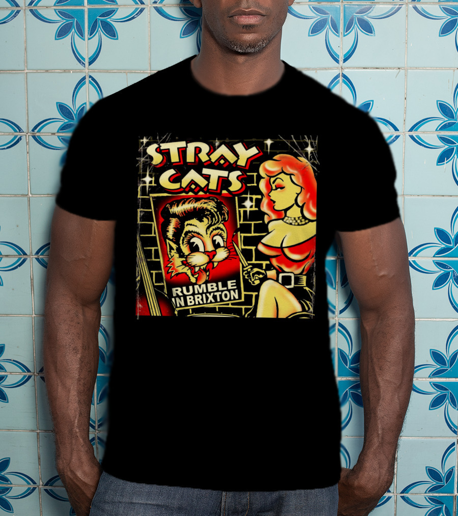 Stray Cats Rumble In Brixton Retro Style T-Shirt