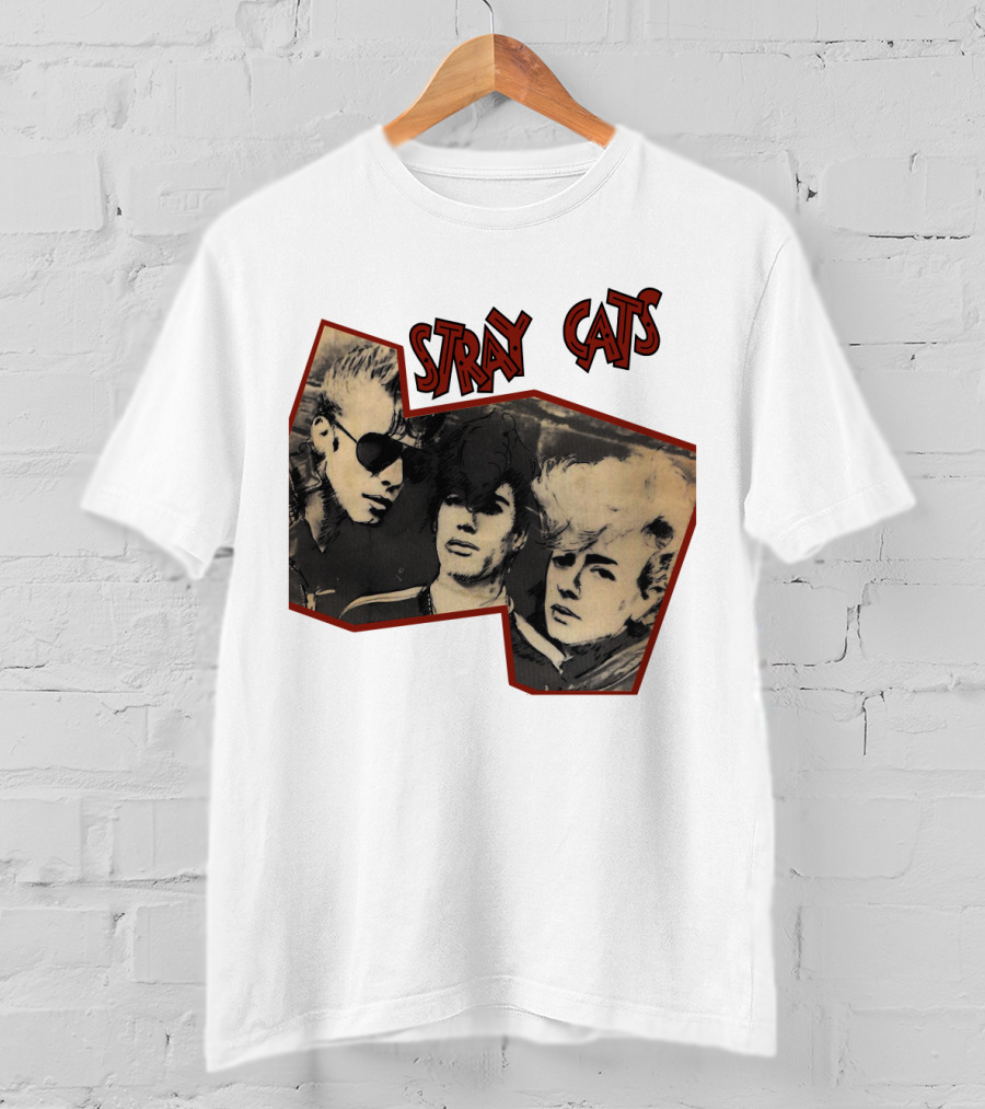 Stray Cats Rockabilly Band Vintage Photo Style T-Shirt
