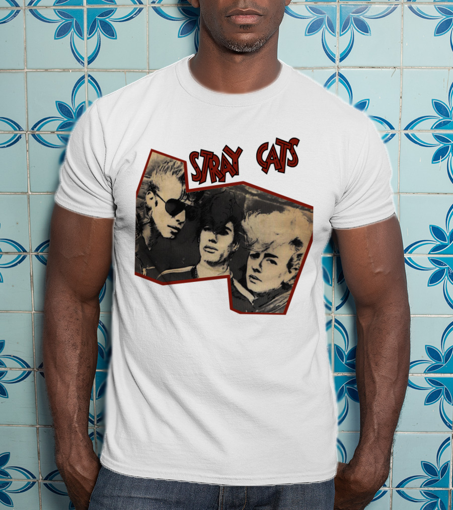 Stray Cats Rockabilly Band Vintage Photo Style T-Shirt