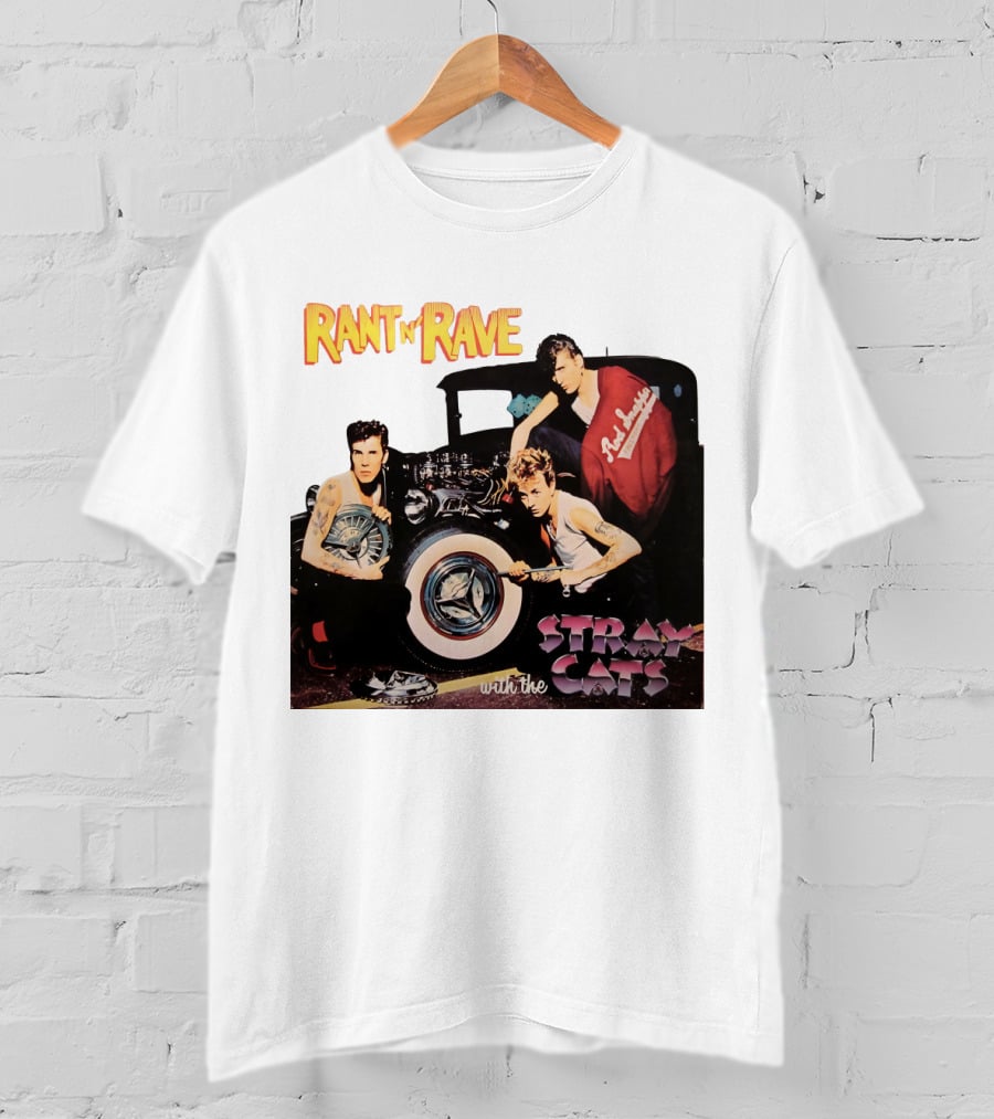 Rant N' Rave With The Stray Cats Rockabilly Band Vintage Style T-Shirt