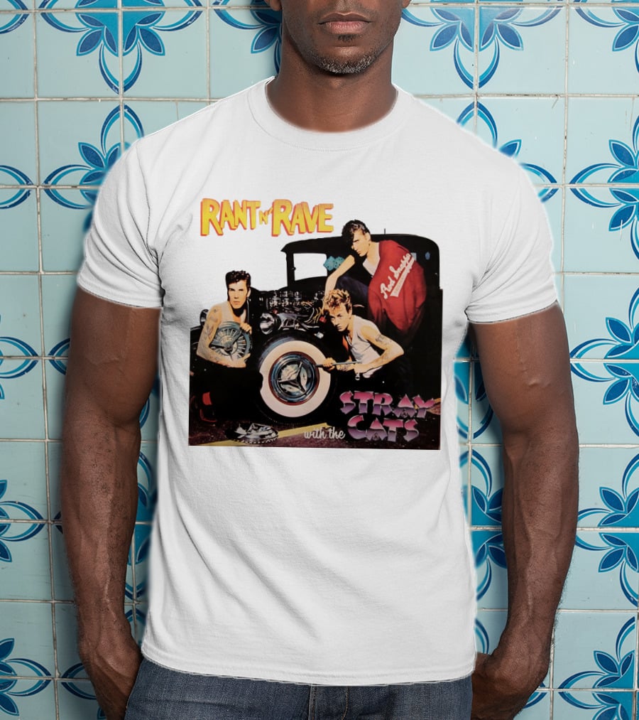 Rant N' Rave With The Stray Cats Rockabilly Band Vintage Style T-Shirt