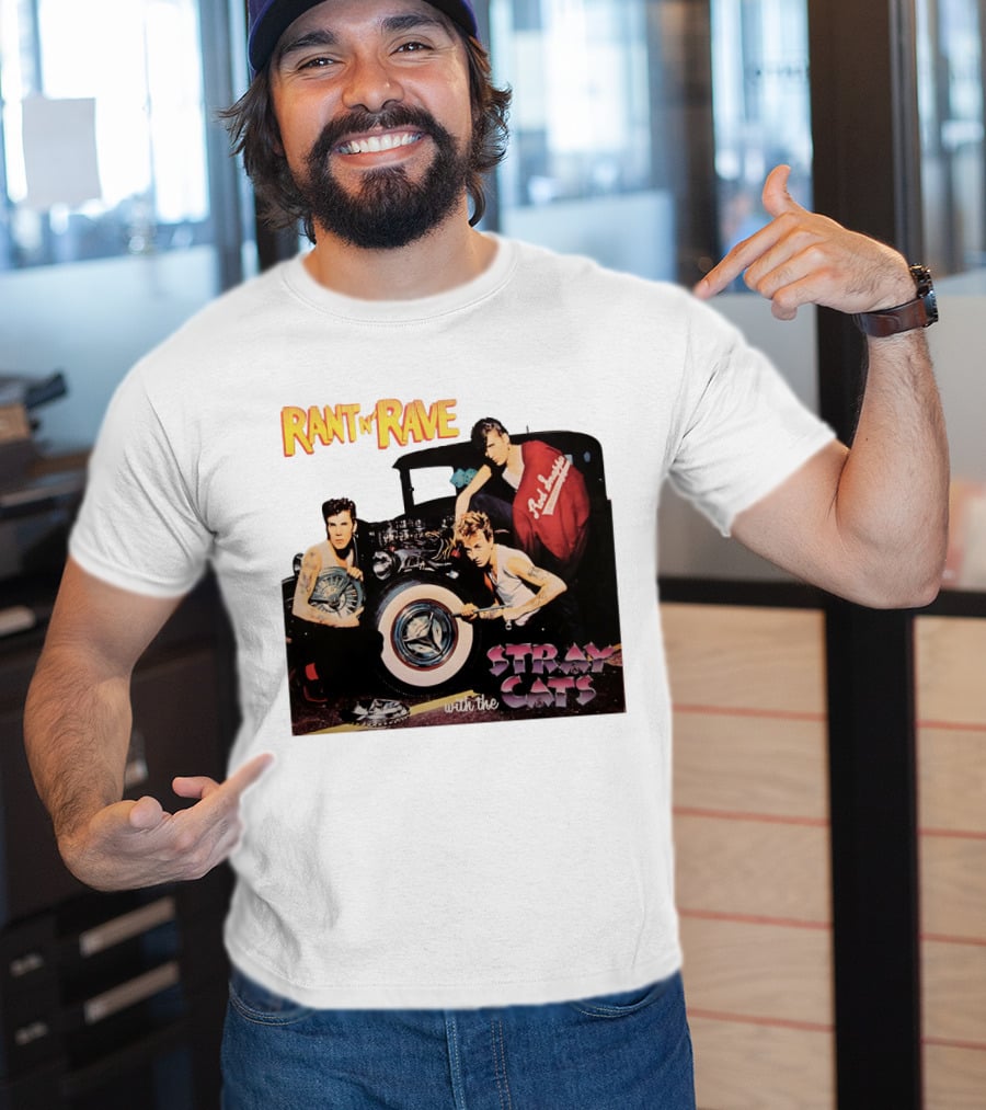 Rant N' Rave With The Stray Cats Rockabilly Band Vintage Style T-Shirt