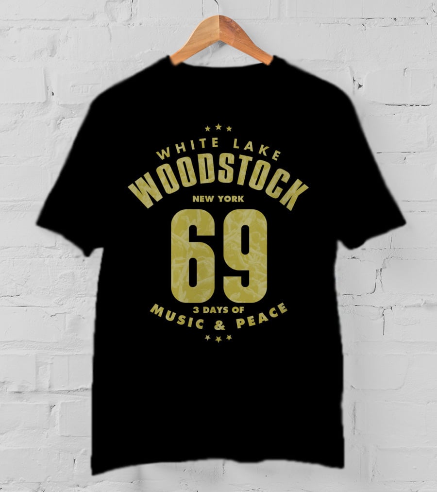White Lake Woodstock New York 69 3 Days Of Music & Peace T-Shirt